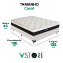 Ver imagem 3 de Cama Box Casal e Colchão Dallas Molas V-store 138x188x20 Cor:branco