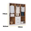 Ver imagem 2 de Guarda Roupa Milão 6 Portas 2 Gavetas Casal Poquema Cor Branco