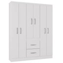 Ver imagem 1 de Guarda Roupa Milão 6 Portas 2 Gavetas Casal Poquema Cor Branco