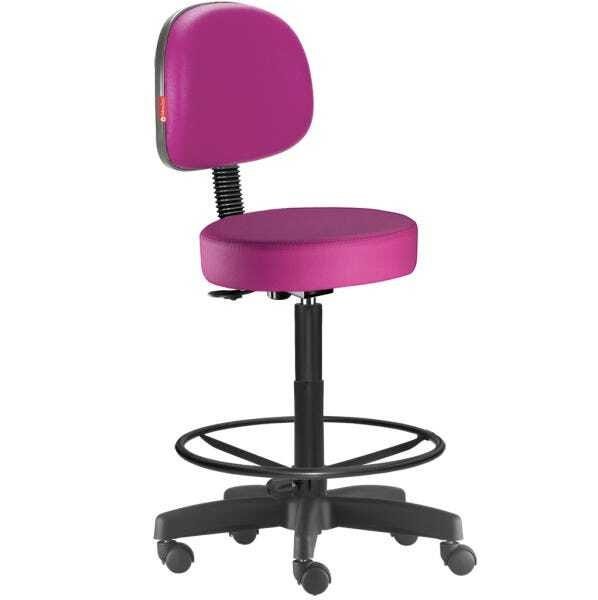 Cadeira Mocho Alto Rosa Secretária - 1
