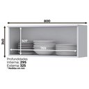 Ver imagem 5 de Armário de Cozinha Modulado Americana C/ 1 Porta Basculante 80cm Cinza - Henn