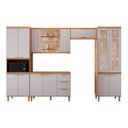 Ver imagem 2 de Cozinha Modulada 5 Peças com 1 Cristaleira 1 Balcão 2 Armários Aéreo 1 Torre Elena Cinamomo/Platina