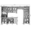 Ver imagem 3 de Cozinha Modulada 5 Peças com 1 Cristaleira 1 Balcão 2 Armários Aéreo 1 Torre Elena Cinamomo/Platina