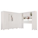 Ver imagem 3 de Guarda-Roupa Casal Modulado Pandora 11 Portas 2 Gavetas com Espelho e Pés Branco - Pnr Móveis