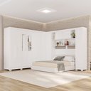 Ver imagem 1 de Guarda-Roupa Casal Modulado Pandora 11 Portas 2 Gavetas com Espelho e Pés Branco - Pnr Móveis