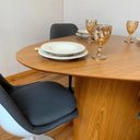 Ver imagem 3 de Mesa de Jantar Cone Orgânica Redonda 90x93 Cm Base Freijó Tampo Freijó Linn Design Decor