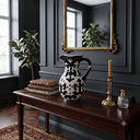 Ver imagem 2 de Jarro Decorativo Cerâmica Chinesa Preto e Branco Estampa Orgânica 28cm Columbus Gold