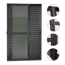 Ver imagem 3 de Porta Correr Venez. 3F.Móv.210 x 120 Elite c/Fechadura Tetra V.Liso Preto Brimak