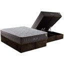 Ver imagem 1 de Cama Box Baú Queen: Colchão Molas Ensacadas Anjos MasterPocket New King + Base CRC Suede Brown(
