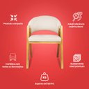 Ver imagem 4 de Kit 2 Cadeiras de Jantar Noah Estofada com Braço Madeira Maciça Linho Bege - Arkell