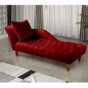 Ver imagem 3 de Divã Chesterfield Anna Recamier 160cm Via Encanto Veludo Bordô Lado Esquerdo