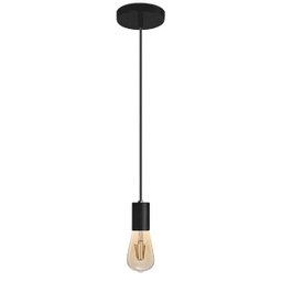 Pendente Vintage Alumínio Liso Cabo Preto E27 1,5m - Blumenau - 1