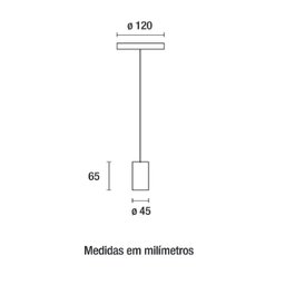 Pendente Vintage Alumínio Liso Cabo Preto E27 1,5m - Blumenau - 4