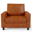 Ver imagem 6 de Poltrona Decorativa Para Sala De Estar E Recepção Malta L02 Couríssimo Camel - Lyam Decor