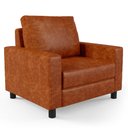 Ver imagem 1 de Poltrona Decorativa Para Sala De Estar E Recepção Malta L02 Couríssimo Camel - Lyam Decor