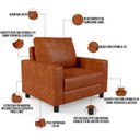 Ver imagem 3 de Poltrona Decorativa Para Sala De Estar E Recepção Malta L02 Couríssimo Camel - Lyam Decor