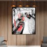 Quadro Decorativo Tela Canvas Abstrato Black And White Venice Com Moldura Preto - 120x60 cm - 2