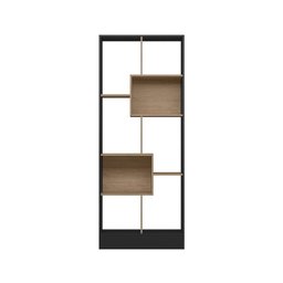 Estante Livreiro Multiuso com 8 Nichos Preto Fosco/carvalho - Qmovi - 4