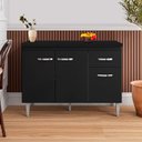 Ver imagem 2 de Balcão de Cozinha Gabriela com Tampo 120 cm Preto Fosco - AJL