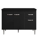 Ver imagem 1 de Balcão de Cozinha Gabriela com Tampo 120 cm Preto Fosco - AJL