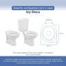 Assento Sanitário Tampa de Vaso Branco Resina Poliester Izy para Bacia Deca - 3