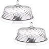 2 Porta Bolos Boleira com Cúpula e Pé 34cm Transparente Torta Doces Crippa Glassy - 1