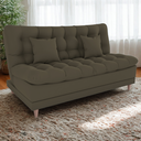 Ver imagem 2 de Sofa Cama 2 Lugares 185 Cm Duda Veludo Light B256 Marrom Claro Milani Store