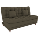 Ver imagem 1 de Sofa Cama 2 Lugares 185 Cm Duda Veludo Light B256 Marrom Claro Milani Store
