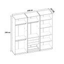 Ver imagem 3 de Guarda Roupa Closet 240 Cm 3 Gavetas e Cabideiros 100% Mdf Cor:savana