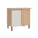 Ver imagem 1 de Gabinete de Cozinha Modulado C/ Tampo Rebeca Canto 94cm Mel/off White - Movelbento