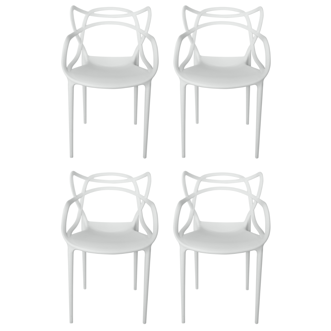Cadeira Allegra Branca - Kit com 4