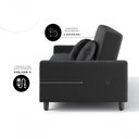 Ver imagem 3 de Sofá-Cama Oslo 4 Lugares Retrátil e Reclinável 204cm Preto Cia Lar