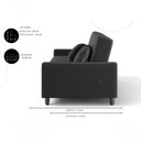 Ver imagem 6 de Sofá-Cama Oslo 4 Lugares Retrátil e Reclinável 204cm Preto Cia Lar