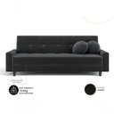 Ver imagem 2 de Sofá-Cama Oslo 4 Lugares Retrátil e Reclinável 204cm Preto Cia Lar