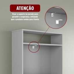 Sapateira com 2 Portas Basculantes Drex para Hall de Entrada ou Quarto - Off White com Ripado - 6