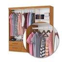 Ver imagem 6 de Guarda-roupa Solteiro Aria 6 Portas 6 Gavetas com Espelho Cinamomo - Pnr Móveis