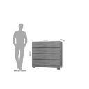 Ver imagem 3 de Cômoda Grande Para Quarto ou Sala Com 4 Gavetas com Puxador 100% MDF Camaru - Miray - Robel Mó