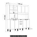 Ver imagem 4 de Armário de Cozinha Compacta 198cm Aurea D02 Amêndola/nude - Mpozenato