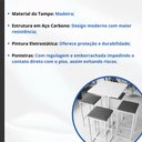 Ver imagem 3 de Conjunto Mesa Alta Bar Bistrô Quadrada Branca 4 Bancos Estofado Don Castro Decor