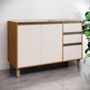 Ver imagem 3 de Balcão Pia 03 Portas 02 Gavetas 120cm Venaly C583 Cinamomo Off White - Henn