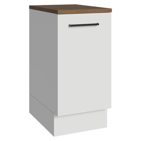 Balcão de Cozinha 40 cm 1 Porta Branco Tampo Rustic Agata Madesa