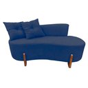 Ver imagem 3 de Namoradeira Sofá Feijão Luna 130cm Orgânica Veludo Azul Marinho