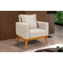 Ver imagem 2 de Poltrona Portofino Retro Pes Palito Linho Sala Areia 85cm