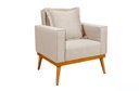 Ver imagem 1 de Poltrona Portofino Retro Pes Palito Linho Sala Areia 85cm