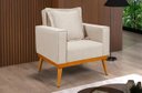 Ver imagem 2 de Poltrona Portofino Retro Pes Palito Linho Sala Areia 85cm