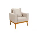 Ver imagem 1 de Poltrona Portofino Retro Pes Palito Linho Sala Areia 85cm