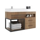 Ver imagem 1 de Balcão New 80 MDF 15mm 2 Gavetas com Tampo e Nicho 80cm Cor Branco - Belizze Móveis