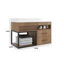 Ver imagem 3 de Balcão New 80 MDF 15mm 2 Gavetas com Tampo e Nicho 80cm Cor Branco - Belizze Móveis