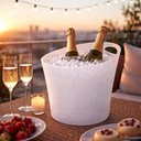 Ver imagem 2 de Kit 6 Baldes de Gelo 4,5l Plástico Transparente 23,5cm com Alça Bebidas Champanhes Espumantes