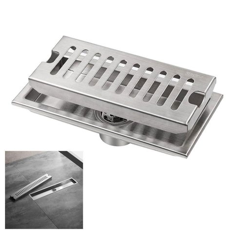 Ralo Linear Aço Inox 30cm Banheiro Lavabo Area Externa Anti Odor Anti Inseto Piscina Quintal Seguro
